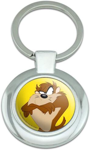 GRAPHICS & MORE Looney Tunes Taz Keychain Classy Round Chrome Plated Metal in Saudi Arabia