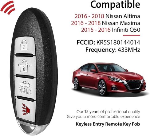 Car Key Fob Remote Keyless Entry Control KR5S180144014 433MHz 4 Button Replacement for 2015-2018 Nissan Altima Maxima Infiniti Q50-2 Pack in Saudi Arabia