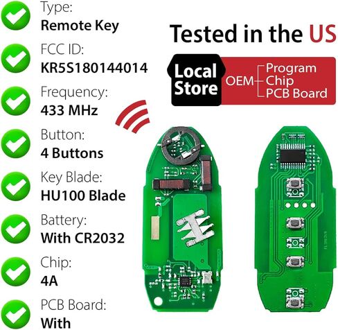 Car Key Fob Remote Keyless Entry Control KR5S180144014 433MHz 4 Button Replacement for 2015-2018 Nissan Altima Maxima Infiniti Q50-2 Pack in Saudi Arabia