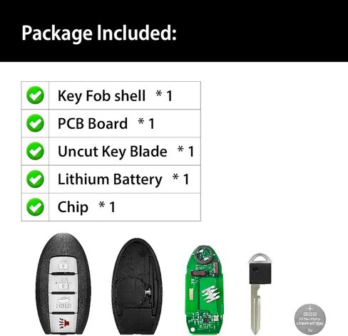 Car Key Fob Remote Keyless Entry Control KR5S180144014 433MHz 4 Button Replacement for 2015-2018 Nissan Altima Maxima Infiniti Q50-2 Pack in Saudi Arabia