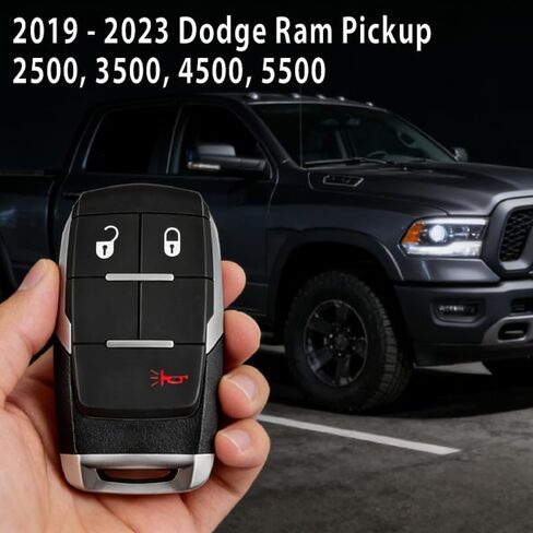 2 Keylessbest Replacement for 2019 2020 2021 2022 2023 Dodge Ram Pickup 2500 3500 4500 5500 Key Fob Remote Control GQ4-76T 3 Buttons 433MHz in Saudi Arabia
