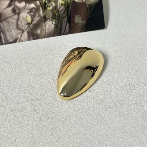 Chunky Teardrop Brooch for Women Men Gold Plated Minimalist Polished Geometric Waterdrop Lapel Pins Fashion Accessory for Dresses Coats Scarves Shawl Clip Cocktail Holiday Party Jewelry in Saudi Arabia