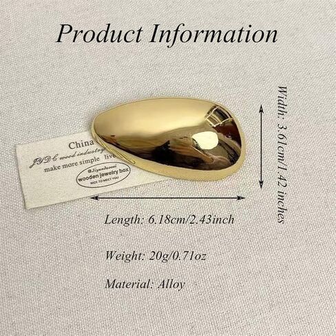 Chunky Teardrop Brooch for Women Men Gold Plated Minimalist Polished Geometric Waterdrop Lapel Pins Fashion Accessory for Dresses Coats Scarves Shawl Clip Cocktail Holiday Party Jewelry in Saudi Arabia