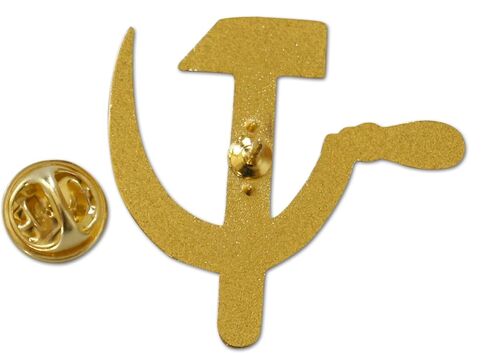 Novel Merk Hammer & Sickle – Socialist, Communist Lapel Pin, Hat Pin & Tie Tack Set with Clutch Back in Saudi Arabia
