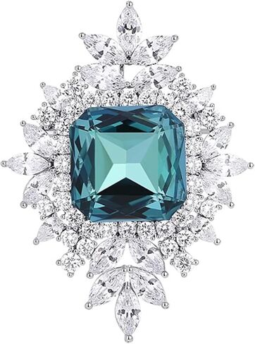 بروش كريستال أزرق من YeapYeap للنساء - دبابيس طية صدر السترة من حجر الراين العتيق مجوهرات لحفلات الزفاف وحفلات الزفاف وإكسسوارات أفكار العروة والهدايا in Kuwait