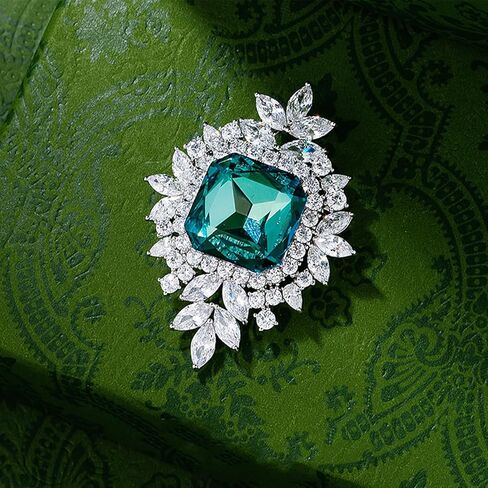 بروش كريستال أزرق من YeapYeap للنساء - دبابيس طية صدر السترة من حجر الراين العتيق مجوهرات لحفلات الزفاف وحفلات الزفاف وإكسسوارات أفكار العروة والهدايا in Kuwait