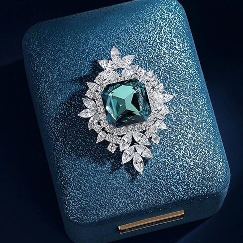 بروش كريستال أزرق من YeapYeap للنساء - دبابيس طية صدر السترة من حجر الراين العتيق مجوهرات لحفلات الزفاف وحفلات الزفاف وإكسسوارات أفكار العروة والهدايا in Kuwait