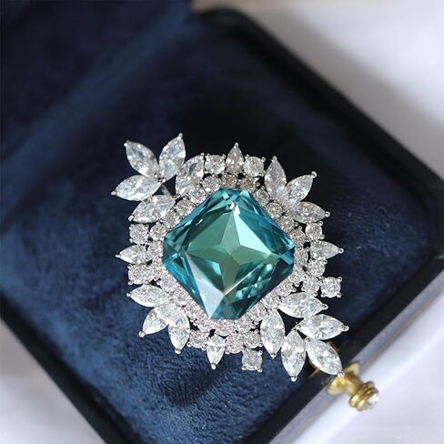 بروش كريستال أزرق من YeapYeap للنساء - دبابيس طية صدر السترة من حجر الراين العتيق مجوهرات لحفلات الزفاف وحفلات الزفاف وإكسسوارات أفكار العروة والهدايا in Kuwait