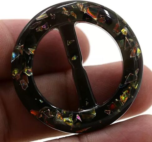 12PCS Silk Scarf Ring Clip T-shirt Tie Clips for Women Fashion Resin Ring Scarves Clasp Waist Buckle for Shirts Clothing Clothing Wrap Holder with 1 Exquisite Box (Inner 30mm/1.18in, Color 12) in Kuwait