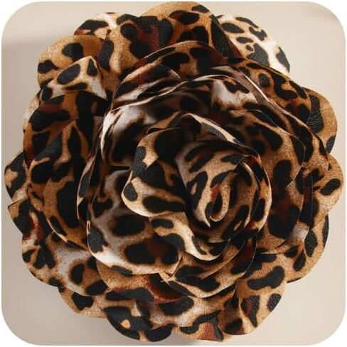 زهرة بروش دبوس لذيذ ليوبارد طباعة زهرة بروش اليدوية كبيرة التلبيب دبوس الصيف اللباس وشاح قبعة حقيبة دبابيس الاكسسوارات دعوى الأزهار التلبيب دبوس إكسسوار ديكور هدية in Kuwait