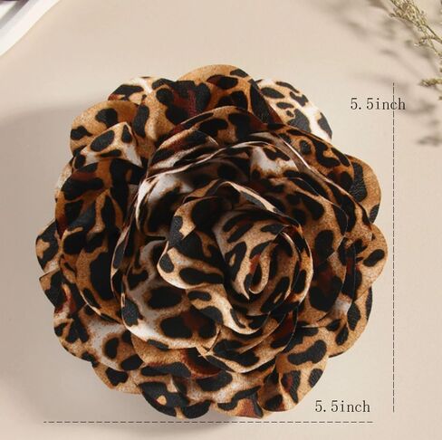 زهرة بروش دبوس لذيذ ليوبارد طباعة زهرة بروش اليدوية كبيرة التلبيب دبوس الصيف اللباس وشاح قبعة حقيبة دبابيس الاكسسوارات دعوى الأزهار التلبيب دبوس إكسسوار ديكور هدية in Kuwait