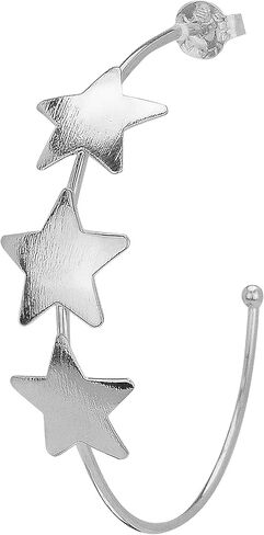 Sheila Fajl Silvina Star Statement Hoop Earrings in Silver Plated in Kuwait