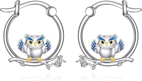 Rabbit/Dragonfly/Penguin/Cat/Bee/Owl/Fox Earrings for Women Sterling Silver Animal Jewelry Hoop Earrings Gifts for Women in Saudi Arabia