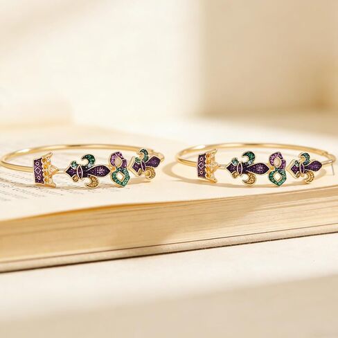 mardi gras Earrings,Carnival Shining Hoop Earring,mardi gras Hoop Earrings,Patriotic Independence Day Hanukkah Christmas Earring for Women,Carnival Parade Jewelry Holiday Gifts (Enamel) in Kuwait