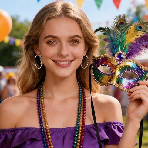 mardi gras Earrings,Carnival Shining Hoop Earring,mardi gras Hoop Earrings,Patriotic Independence Day Hanukkah Christmas Earring for Women,Carnival Parade Jewelry Holiday Gifts (Enamel) in Kuwait