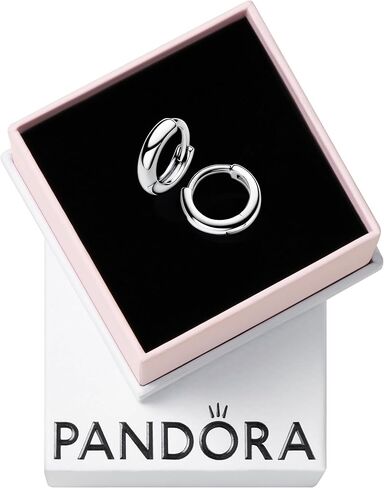 أقراط PANDORA Essence الدائرية Huggie Hoop - أقراط من الفضة الإسترلينية - هدية للنساء - تتضمن صندوق هدايا in Saudi Arabia