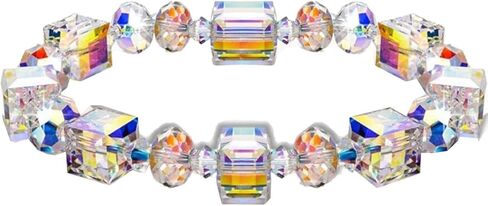 Colorful Bracelets for Women Elastic Stretchy Northern Lights Iridescent Feng Shui Good Luck Women's Bracelets Graduation Friendship Charm Cute Waterproof Birthday Wish Bracelet Gifts in Kuwait