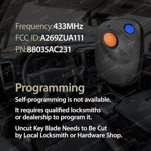 Car Key Fob Remote Keyless Entry Control A269ZUA111 433MHz 2 Button Replacement for 1999 2000 2001 2002 2003 2004 2005 2006 Subaru Baja Forester Impreza Legacy Outback in Saudi Arabia