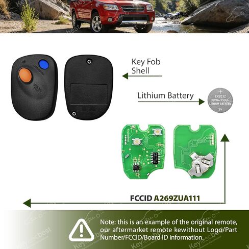 Car Key Fob Remote Keyless Entry Control A269ZUA111 433MHz 2 Button Replacement for 1999 2000 2001 2002 2003 2004 2005 2006 Subaru Baja Forester Impreza Legacy Outback in Saudi Arabia