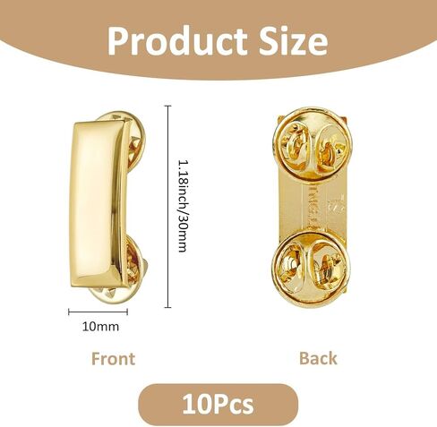 SUPERFINDINGS 10Pcs Platinum/Golden Collar Pins Alloy Collar Brooches Insignia Rank Bars Uniform Pin Suit Collar Pin Shirt Collar Decoration Collar Bar Pin Collar Fixing Pins in Saudi Arabia