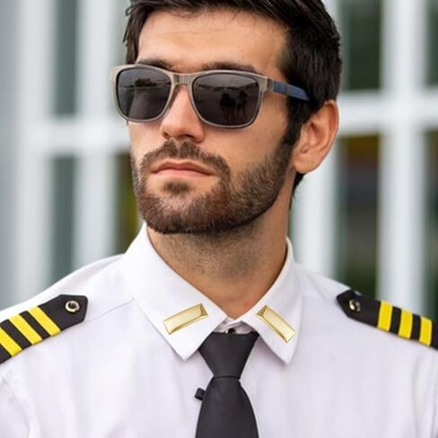 SUPERFINDINGS 10Pcs Platinum/Golden Collar Pins Alloy Collar Brooches Insignia Rank Bars Uniform Pin Suit Collar Pin Shirt Collar Decoration Collar Bar Pin Collar Fixing Pins in Saudi Arabia