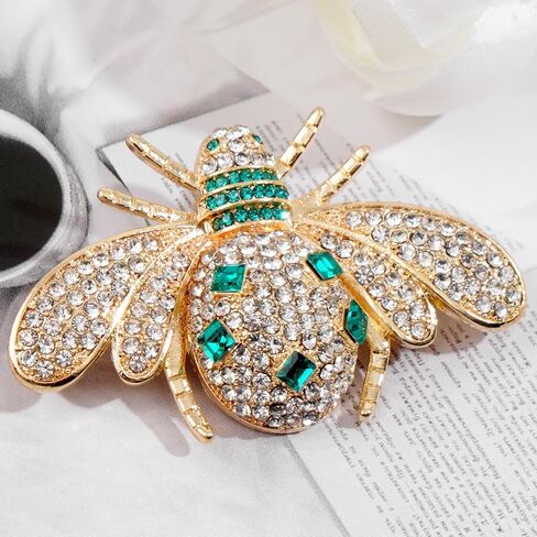 Bee Brooches and Pins for Women, Elegant Vintage Crystal Brooch for Party Wedding Jewelry Accessory Christmas in Saudi Arabia
