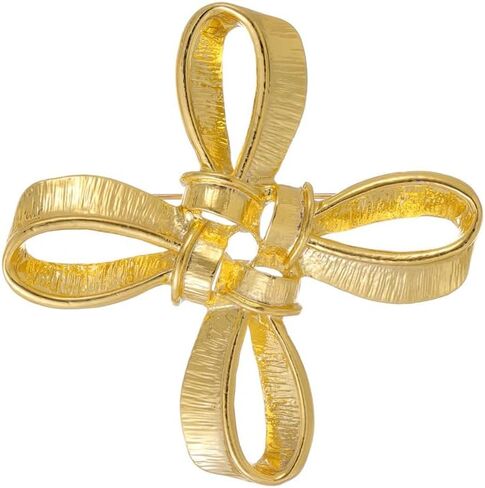 Minimalist Cross Bow Brooch Pin for Women Vintage Ribbon Knot Lapel Pins Wrapped Cross Badge Clothes Suit Corsage Wedding Christmas Accessories Jewelry in Saudi Arabia