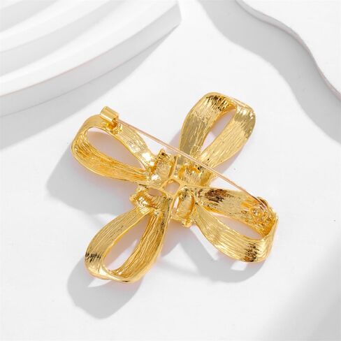 Minimalist Cross Bow Brooch Pin for Women Vintage Ribbon Knot Lapel Pins Wrapped Cross Badge Clothes Suit Corsage Wedding Christmas Accessories Jewelry in Saudi Arabia