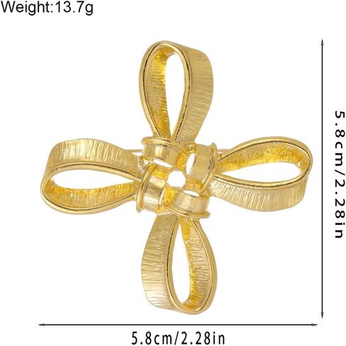 Minimalist Cross Bow Brooch Pin for Women Vintage Ribbon Knot Lapel Pins Wrapped Cross Badge Clothes Suit Corsage Wedding Christmas Accessories Jewelry in Saudi Arabia