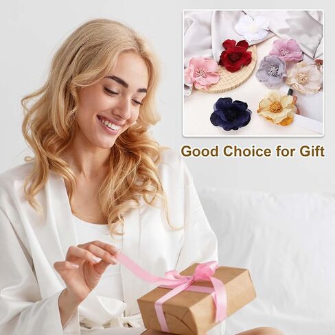 PATIKIL Large Fabric Flower Brooches Pins, Elegant Cloth Rose Flower Big Brooch Dainty Satin Camellia Lapel Pins for Women Suit in Saudi Arabia