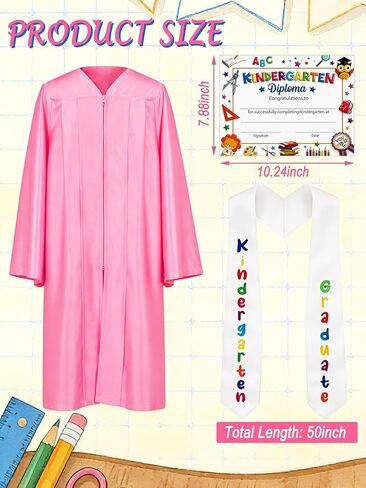 Kindergarten Graduation Cap and Gown 2026 Kids Set Preschool Unisex Grad Attire for Little Ones Tassel Certificate Toddler in Saudi Arabia