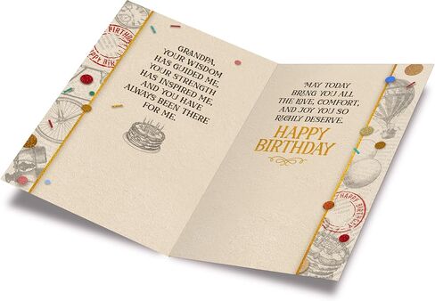 Prime Greetings Grandpa Birthday Card, Made in America, Thick Card Stock with Premium Envelope Packaged in a Reusable Presentation Mailer, Eco-Friendly, 5in x 7.75in in Saudi Arabia