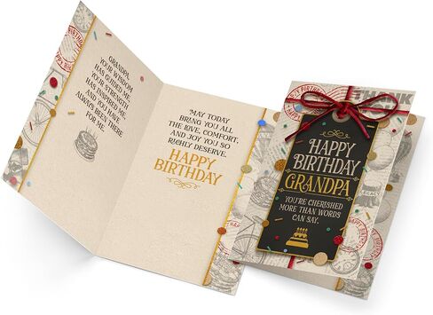 Prime Greetings Grandpa Birthday Card, Made in America, Thick Card Stock with Premium Envelope Packaged in a Reusable Presentation Mailer, Eco-Friendly, 5in x 7.75in in Saudi Arabia
