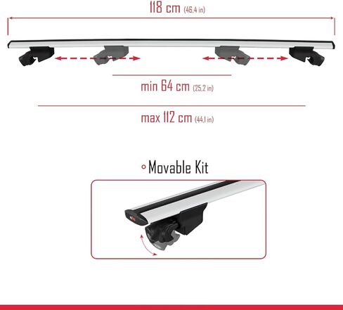 متوافق مع Buick Encore GX 2020-2025 HOOK Model Car Roof Rack Cross Bar رمادي ألومنيوم 2 بار in Saudi Arabia