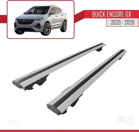 متوافق مع Buick Encore GX 2020-2025 HOOK Model Car Roof Rack Cross Bar رمادي ألومنيوم 2 بار in Saudi Arabia