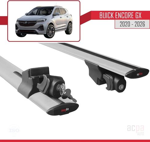 متوافق مع Buick Encore GX 2020-2025 HOOK Model Car Roof Rack Cross Bar رمادي ألومنيوم 2 بار in Saudi Arabia