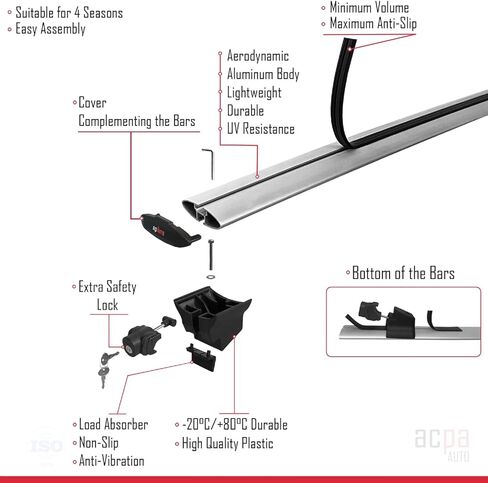 متوافق مع Buick Encore GX 2020-2025 HOOK Model Car Roof Rack Cross Bar رمادي ألومنيوم 2 بار in Saudi Arabia