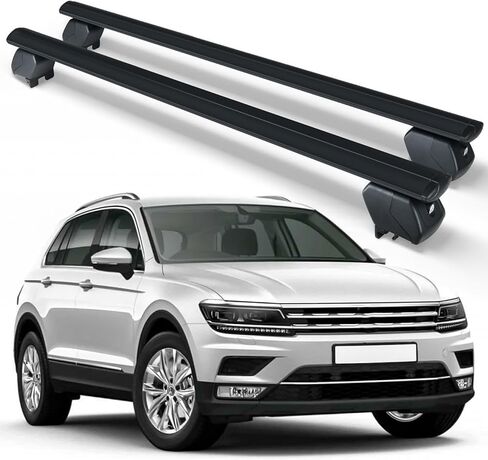Heavy Duty 300 LBS Roof Rack Cross Bars Compatible with 2018 2019 2020 2021 2022 2023 2024 2025 VW Tiguan with Side Rails, Lockable & Adjustable Cargo Carrier Crossbars Rooftop Luggage in Kuwait