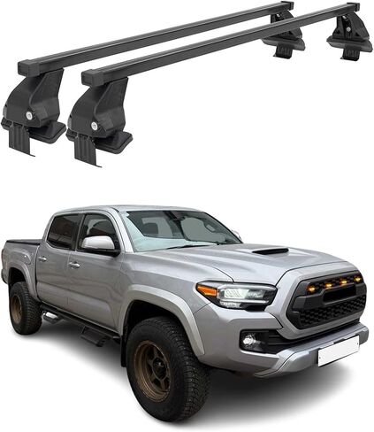 OMAC Roof Rack Cross Bars for Toyota Tacoma 2016-2023 Lockable 110Lbs Steel Black 2Pcs fits Cargo Carriers Kayak Canoe Bike Snowboard in Saudi Arabia