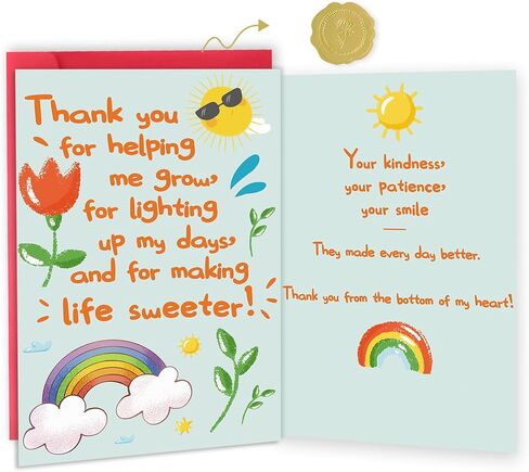 Teacher Appreciation Card Gifts, Funny Thank You Card for Teacher from School Kids Students with Envelopes, Best Teachers Appreciation Gift Ideas in Saudi Arabia