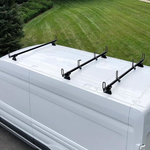 Vantech GFY Heavy Duty 3 Bar Ladder Roof Rack Compatible with: Ford Transit Cargo Van High Roof (White) in Kuwait