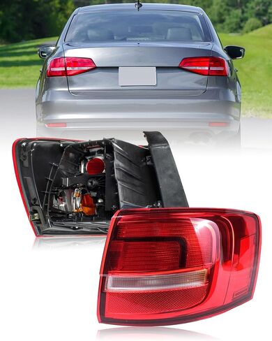مصابيح خلفية خلفية خارجية من جانب الركاب الأيمن تناسب 2015 2016 2017 2018 Volkswagen VW Jetta، ضوء مصباح الفرامل الخلفي، لمبة W/O، إشارة الانعطاف، أضواء عكسية، 5C6945096H in Kuwait