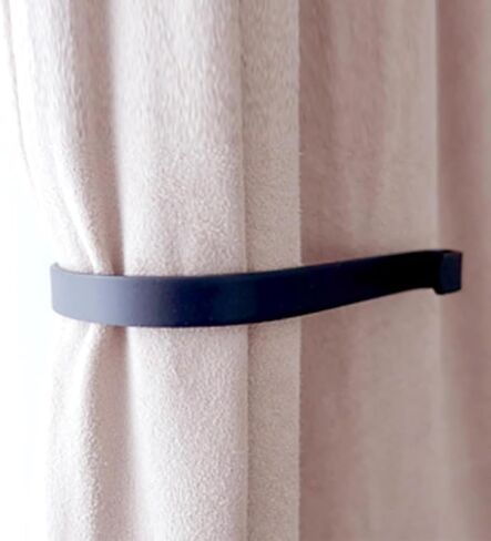 Curtain Holdbacks (Set of 2), Wall Mounted Drapery Tiebacks with Screws, Metal Decorative Window Drapery Holder Curtain Hook, Black in Kuwait