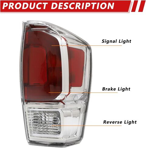 Tail Light Assembly Compatible with 2016-2023 Toyota Tacoma Driver and Passenger Side Rear Taillight Brake Lamp With Bulb in Kuwait