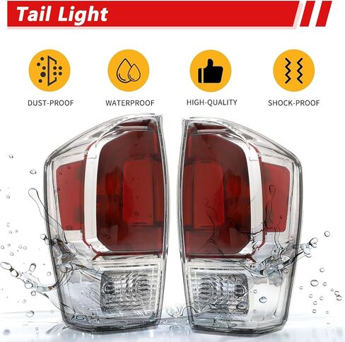 Tail Light Assembly Compatible with 2016-2023 Toyota Tacoma Driver and Passenger Side Rear Taillight Brake Lamp With Bulb in Kuwait