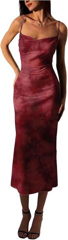 Floerns Women's Going Out Cheetah Midi Dress Spaghetti Strap Leopard Formal Wedding Guest Bodycon Dresses in Saudi Arabia