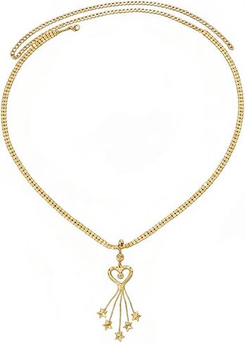 Rhinestone Heart Dangle Belly Button Ring with Waist Chain Crystal Piercing Navel Belly Chain Sexy Bikini Body Chain Jewelry Accessories for Women in Kuwait