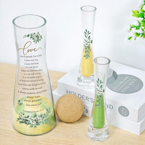 Cinrobiye Unity Sand for Wedding Ceremony Set Wedding Sand Ceremony Kit with Glass Vase Cork Stopper for Unity Ceremony Ideas,Anniversary & Engagement Keepsake (Eucalyptus) in Saudi Arabia