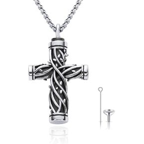 مجوهرات حرق الجثث بقلادة من الفضة الإسترليني عيار 925 للرماد مع سلسلة من الفولاذ المقاوم للصدأ in Kuwait