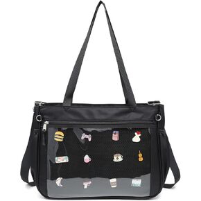 حقيبة توت إيتا مع جيب عرض دبوس، حقيبة كتف من النايلون لهواة جمع الدبابيس in Kuwait